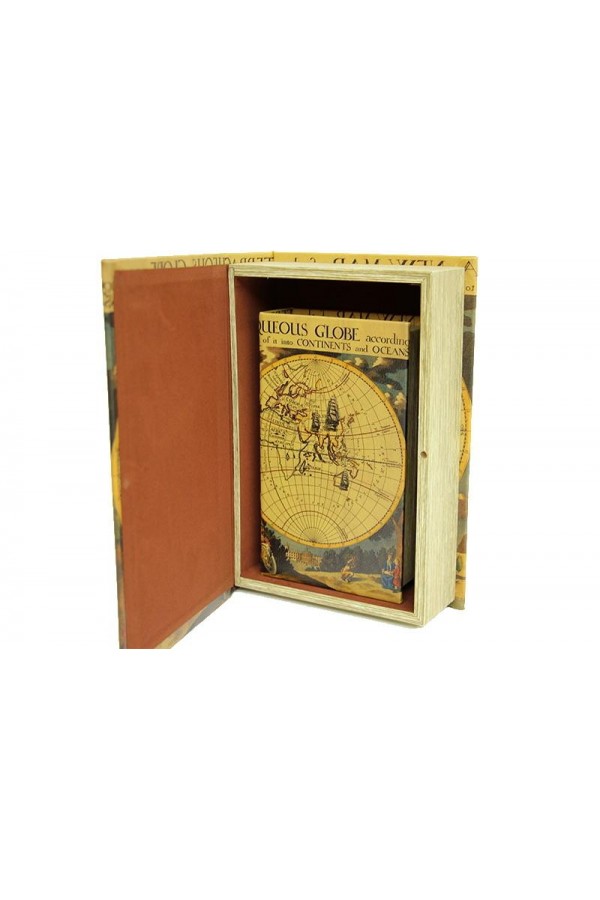 Kutu Kitap Harita 2'li Set Dekoratif Hediyelik