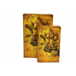 Kutu Kitap Harita 2'li Set Dekoratif Hediyelik Kutu Kitap Harita 2'li Set Dekoratif Hediyelik