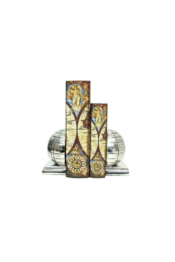 Kutu Kitap Harita 2'li Set Kitap Kutusu Dekoratif Hediyelik
