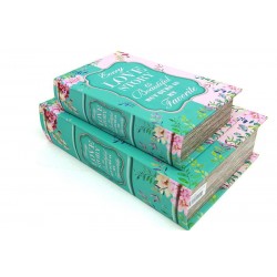 Kutu Kitap Love Story 2'li Set Kitap Kutusu Dekoratif Hediyelik