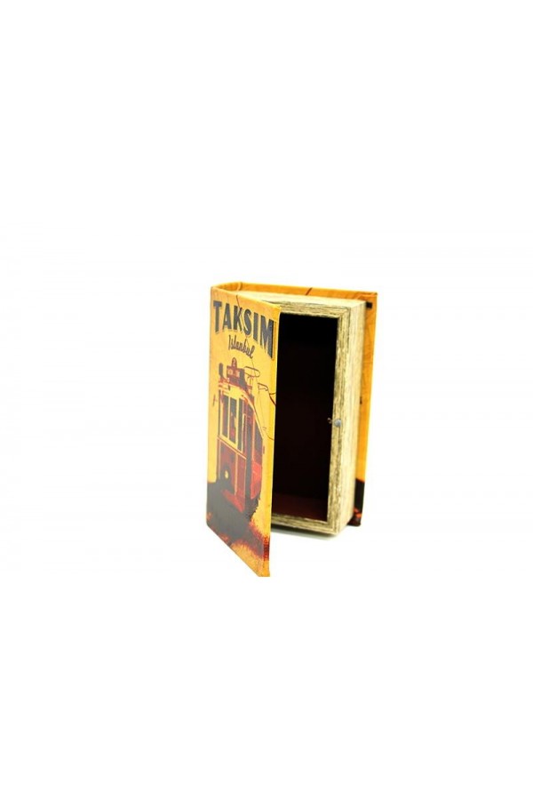 Kutu Kitap Taksim Ahşap Suni Deri Kaplı Dekoratif Hediyelik