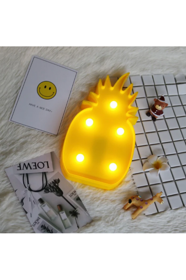 Led Işıklı Ananas Gece Lambası Dekoratif Led Aydınlatma