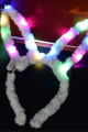 Led Işıklı Peluş Pofuduk Tavşan Kulak Tavşan Taç Beyaz 17X23 cm