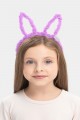 Led Işıklı Peluş Pofuduk Tavşan Kulak Tavşan Taç Lila 17X23 cm