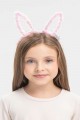 Led Işıklı Peluş Pofuduk Tavşan Kulak Tavşan Taç Pembe 17X23 cm
