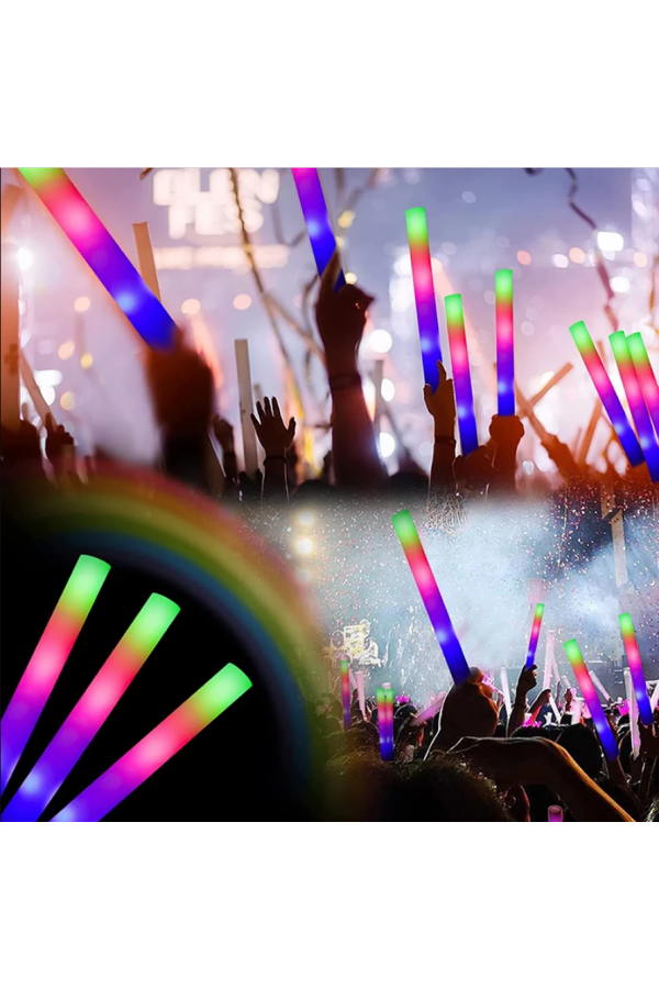 Led Işıklı Rengarenk Sünger Parti Çubuk Işıklı Kauçuk Sopa 46 cm Led Işıklı Rengarenk Sünger Parti Çubuk Işıklı Kauçuk Sopa 46 cm