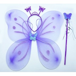 Lila Renk Kelebek Kanadı Tacı ve Sopası 50x37 cm Lila Renk Kelebek Kanadı Tacı ve Sopası 50x37 cm