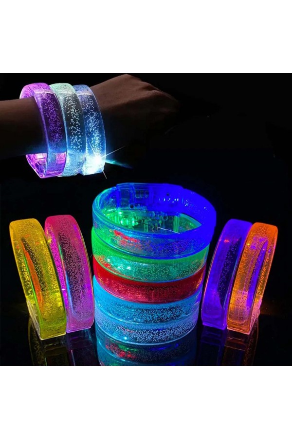 Mavi Led Işıklı Baskı Yapılabilen Pilli Bileklik Bilezik 1,5 cm Genişlik Mavi Led Işıklı Baskı Yapılabilen Pilli Bileklik Bilezik 1,5 cm Genişlik