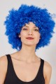Parti Aksesuar Mavi Renk Kıvırcık Afro Bonus Peruk