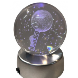 Merdiven Astronot Plastik altlıklı Işıklı Cam Küre Merdiven Astronot Plastik altlıklı Işıklı Cam Küre