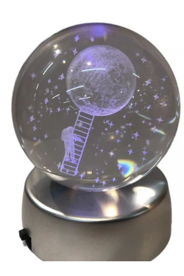 Merdiven Astronot Plastik altlıklı Işıklı Cam Küre