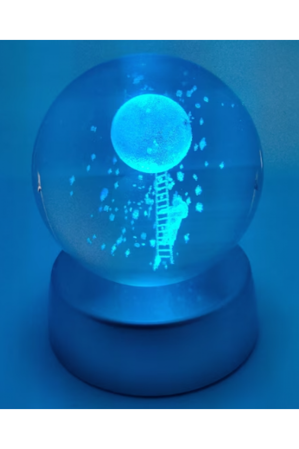 Merdiven Astronot Plastik altlıklı Işıklı Cam Küre