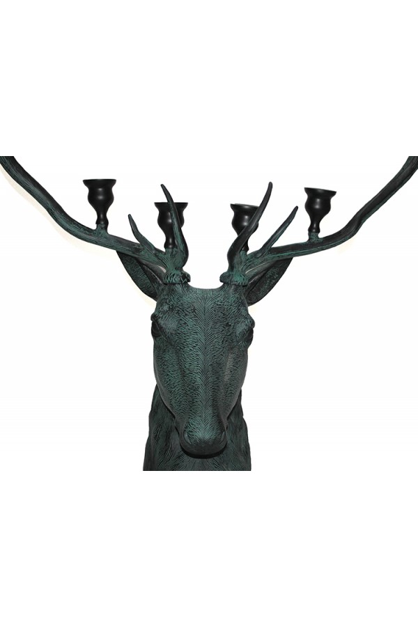 Metal Geyik Büstü Şamdan 136 Cm