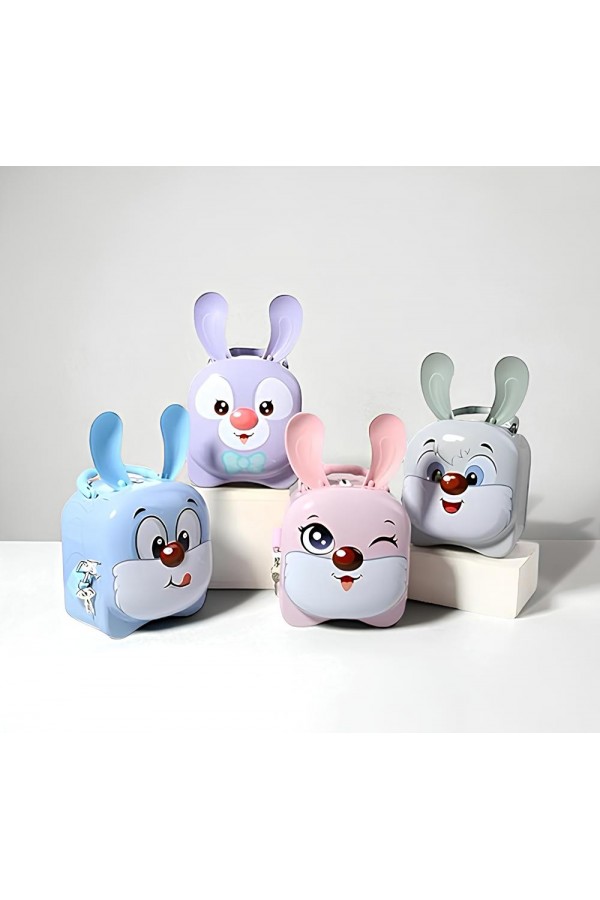 Metal Kilitli Sevimli Tavşan Kumbara