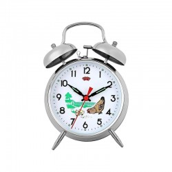 Metal Kurmalı Masa Saati Tavuklu Saat Büyük Boy