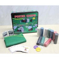 Metal Kutulu 500 Chip Ve 2 Adet İskambil Kağit Setine Sahip Poker Oyunu Metal Kutulu 500 Chip Ve 2 Adet İskambil Kağit Setine Sahip Poker Oyunu