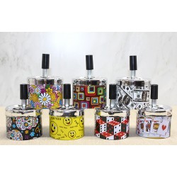 Metal Renkli Basmalı Küllük Yuvarlak Metal Renkli Basmalı Küllük Yuvarlak