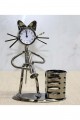 Metal Kedi Müzisyen Saat Ve Kalemlik