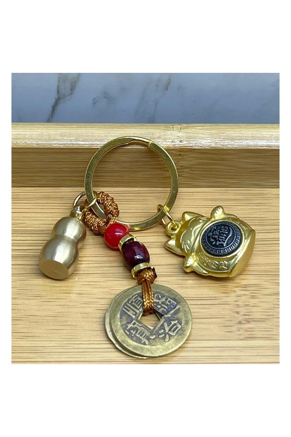 Metal Şans Ve Bereket Kedisi Anahtarlık