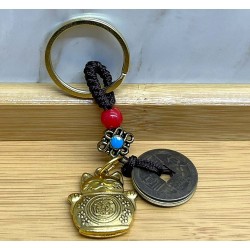 Metal Şans Ve Bereket Kedisi Anahtarlık