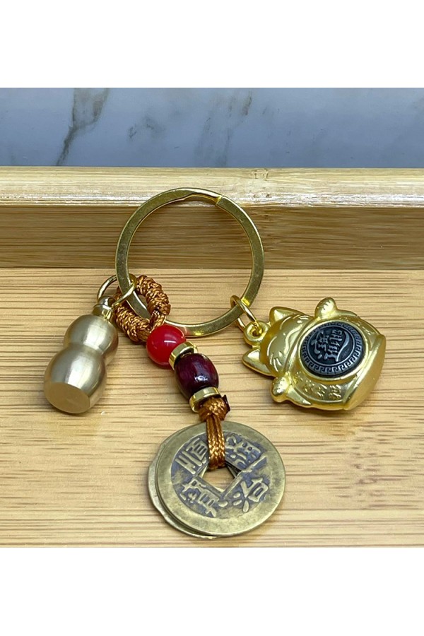 Metal Şans Ve Bereket Kedisi Anahtarlık