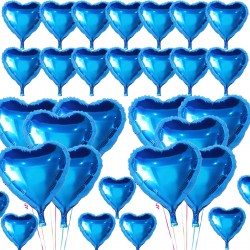 Metalize Parlak Mavi Kalp Şekilli Uçan Balon Folyo 18 inç 45 cm 25 Adet Metalize Parlak Mavi Kalp Şekilli Uçan Balon Folyo 18 inç 45 cm 25 Adet