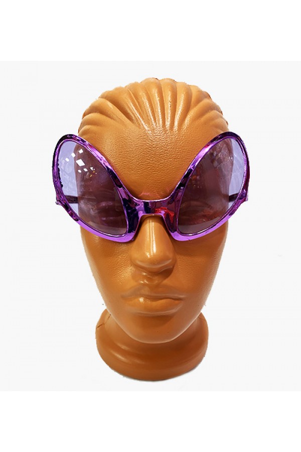 Parti Aksesuar Mor Renk Alien Parti Gözlüğü Retro Parti Gözlüğü 8x13 cm