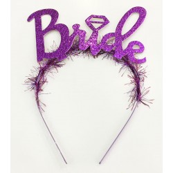 Parti Mor Renk Bekarlığa Veda İtalik Yazı Alyanslı Bride Taç