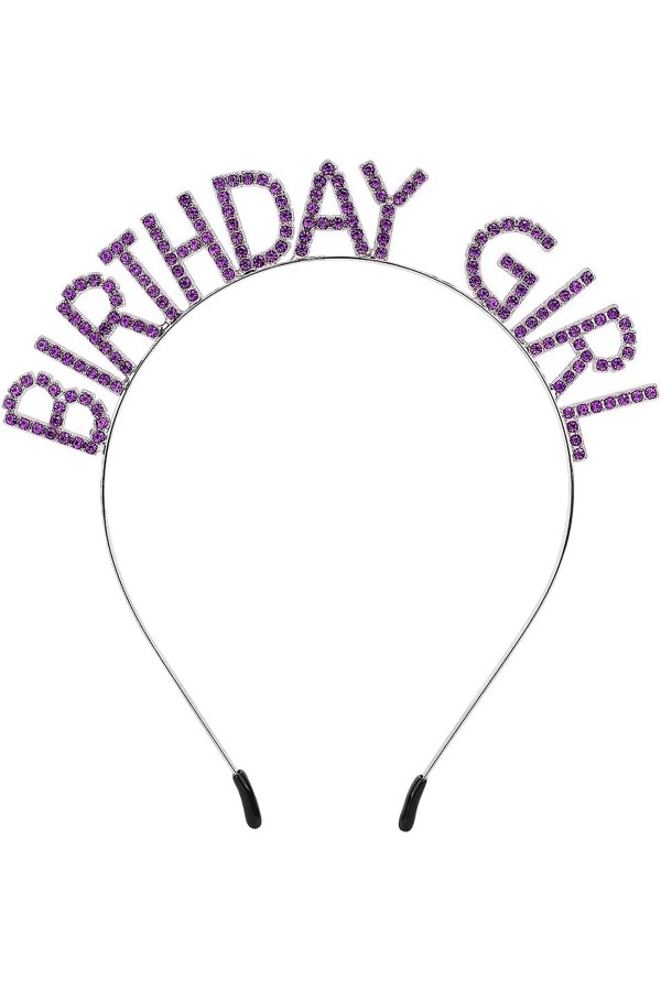 Mor Renk Kristal Taşlı Parlak Birthday Girl Yazılı Taç 16x17 cm Mor Renk Kristal Taşlı Parlak Birthday Girl Yazılı Taç 16x17 cm