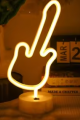 Neon Gitar Masa Lambası PİL+USB