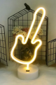 Neon Gitar Masa Lambası PİL+USB