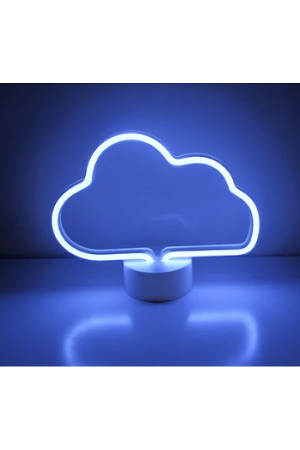 Neon Işıklı Bulut Masa Gece Lambası USB+Pil