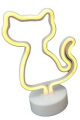 Neon Işıklı Kedi Lamba USB+Pil Dekoratif Aydınlatma