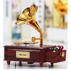 Nostaljik Gramafon Hareketli Müzik Kutusu Çekmeceli N-28AL5 Nostaljik Gramafon Hareketli Müzik Kutusu Çekmeceli N-28AL5