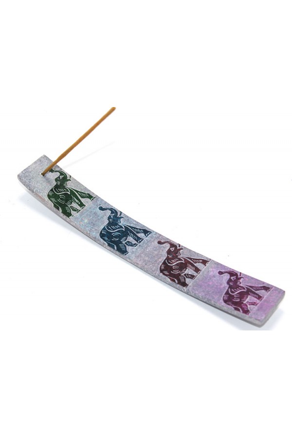 Obsidian Taşı Fil Tasarımlı Kayık Tütsülük