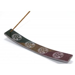 Obsidian Taşı Hayat Ağacı Tasarımı Kayık Tütsülük