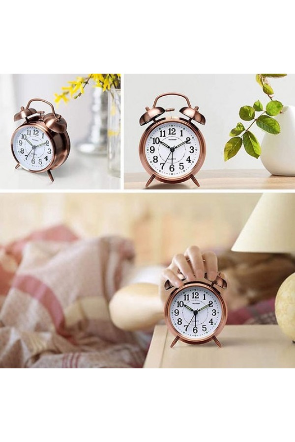 Orta Boy Nostaljik Metal Çalar Masa Saati