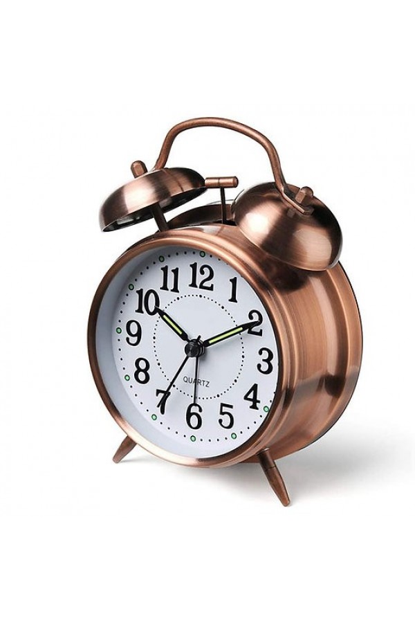Orta Boy Nostaljik Metal Çalar Masa Saati