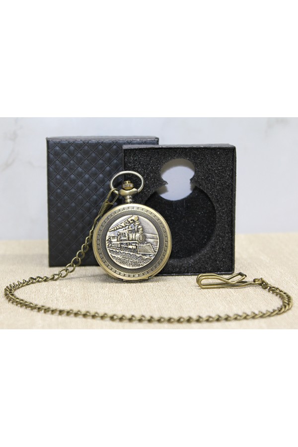 Özel Kutulu Tren Temalı Köstekli Saat