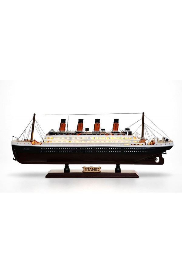 Özel Tasarım Ahşap Işıklı Titanik Gemi