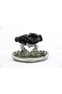 Özel Tasarım Kalpli Polyester Sunum Söz Nişan Tepsisi