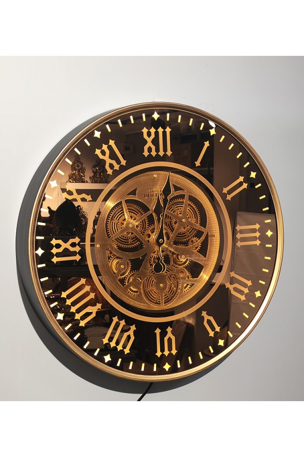 Özel Tasarım Metal Çarklı Ledli Duvar Saati