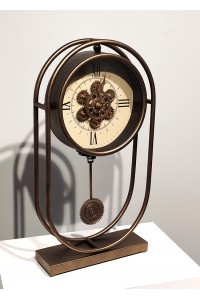 Özel Tasarım Metal Çarklı Masa Saati Özel Tasarım Metal Çarklı Masa Saati
