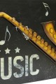 Pano Saksafon Vintage Müzik Temalı Dekoratif Hediyelik