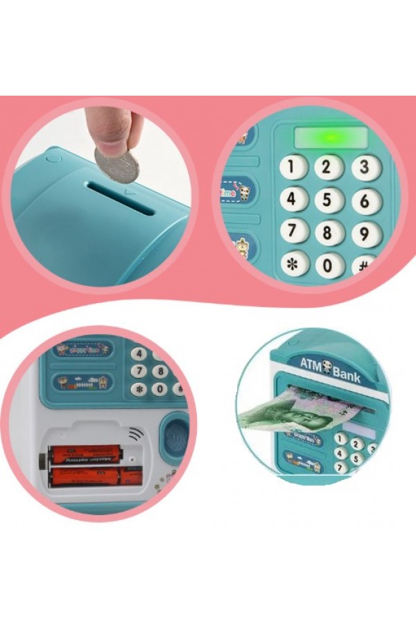 Parmak İzi Görünümlü Elektronik Şifreli Otomatik Kağıt Para Alan ATM Kumbara