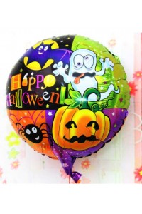 Parti Aksesuar Halloween Örümcekli Kabaklı Folyo Balon 18 inç