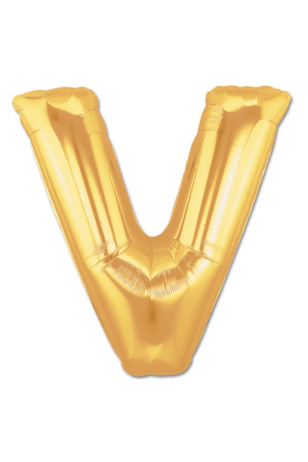 Parti Balon Parti Aksesuar V Harf Folyo Balon Altın Renk  40 inç
