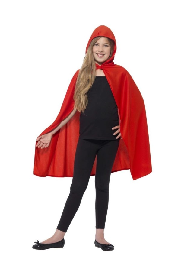 Parti Cadılar Bayramı Halloween Kapişonlu Kırmızı Pelerin 90 cm