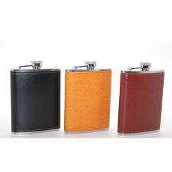 Paslanmaz Çelik Tekli 8 Oz Derili Matara Paslanmaz Çelik Tekli 8 Oz Derili Matara