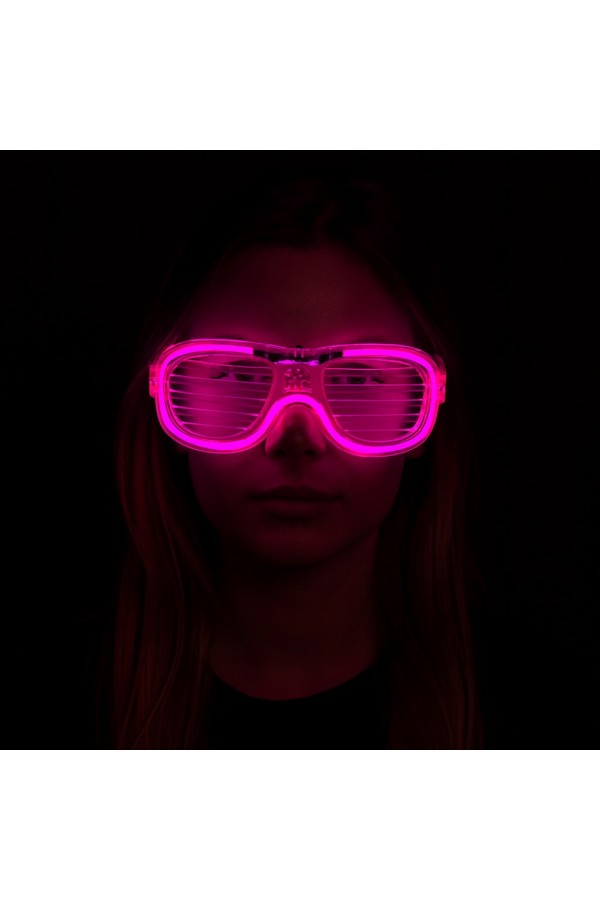 Pembe Led Işıklı Parti Gözlüğü